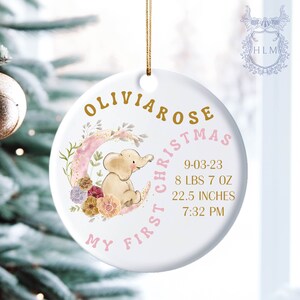 Baby&#39;s First Christmas Ornament- Personalized Newborn Christmas Baby Ornament- My First Christmas Personalized - Custom Baby Name Ornament