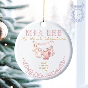 Personalized Baby&#39;s First Christmas Ornament- Personalized Newborn Christmas Baby Ornament- My First Christmas- Custom Baby Name Ornament