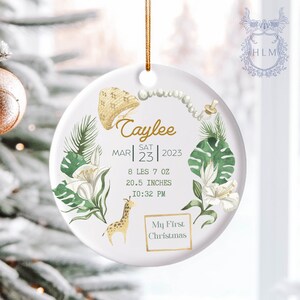 Personalized Baby&#39;s First Christmas Ornament- Personalized Newborn Christmas Baby Ornament- My First Christmas Custom- Baby Name Ornament
