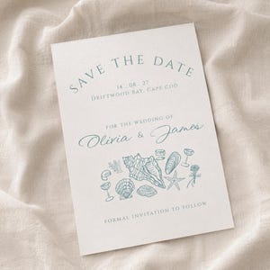 Coastal Save the Date | Hand Drawn Editable Template