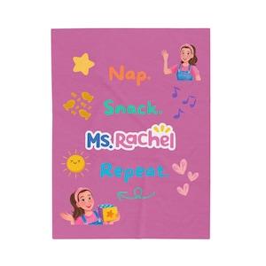 Ms Rachel Nap Snack Repeat Velveteen Plush Blanket / Toddler Blankie / Toddler Snuggie / Baby Blankie