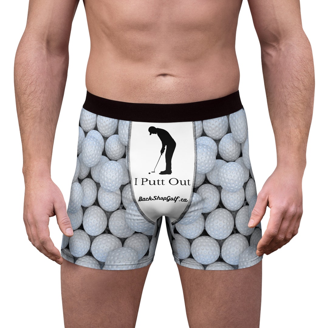 Men's Funny Golf Boxer Briefsi Putt Out White Balls Husband Golf Gift