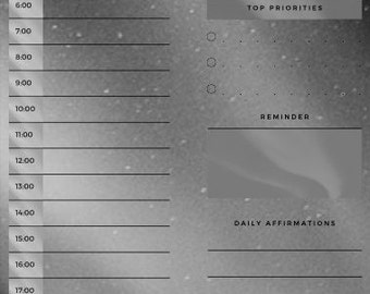 Black white Minimalist Aesthetic Daily Class Planner