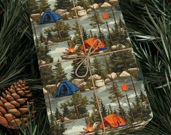 Nature Camping Gift Wrapping Paper: Outdoor Adventure Packaging