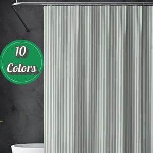 Striped Shower Curtain: Elegant Bathroom Decor - 10 Colors