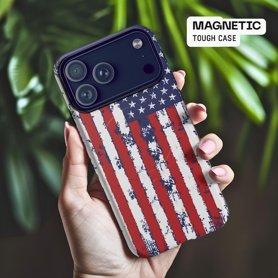 USA Flag Magnetic Phone Case: Patriotic 4th of July Accessory