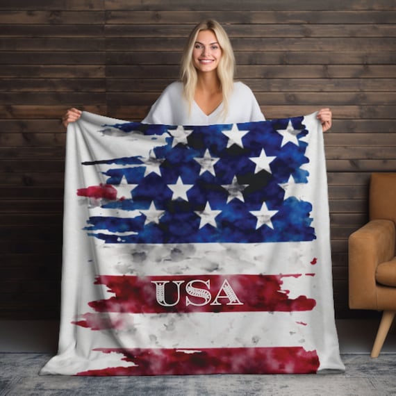 US Flag Blanket Patriotic Plush Blanket Independence Day Throw 4th of July Gifts America Blanket USA Flag Blanket USA Gift for Her him Etsy