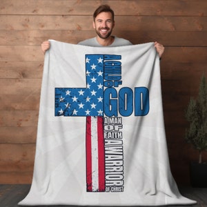 Child of God USA Flag Blanket: Patriotic Throw, 4th of July Gift