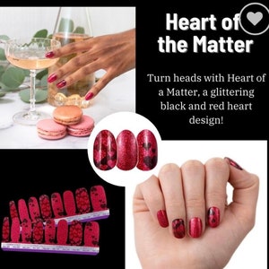 Color Street &#39;Heart of the Matter&#39; Nail Polish Strips: Red Glitter Hearts