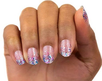 Color Street Real Polish Nail Strips: Blue Purple Glitter, Less Bitter More Glitter