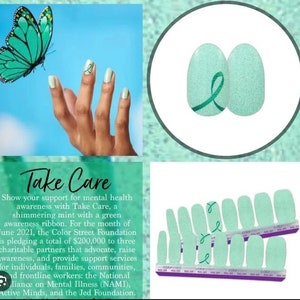 Color Street Nails, Color Street Strips, Press on Nails, Real Polish Strips, Nail Polish Strips, Take Care, Support Mental Health Awareness