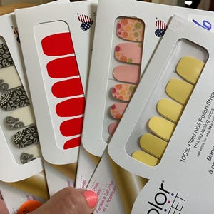 Color Street Nails, Press on Nails, Sets of Color Street Nail Strips, Bundle of Four sets of Summery Themed Nails, Set 134