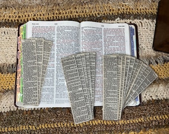 Recycled Bible Page Bookmark: Handmade Laminated Christian Gift