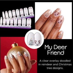Color Street Nails, Color Street Strips, Press on Nails, Real Polish Strips, Nail Polish Strips, My Deer Friend, Christmas Overlay Nails