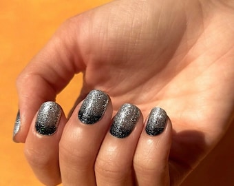 Underground Magic Nail Polish Strips: Black Silver Glitter, Color Street