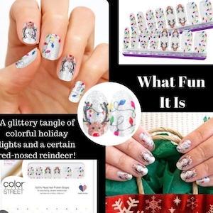 Color Street Nails, Color Street Strips, Press on Nails, Real Polish Strips, Nail Polish Strips, What Fun it is, Christmas nails