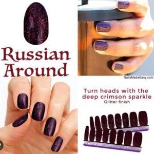 Color Street Nails, Color Street Strips, Press on Nails, Real Polish Strips, Nail Polish Strips, Russian Around, Glitter Nails