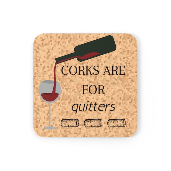 Coaster Wine Lover Coaster set Funny Wine Sayings Cork Coasters Drinker gift Housewarming gift Wine Shower gift