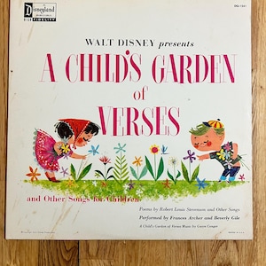 Vintage Vinyl Record, 1963 Disneyland Record, A Child’s Garden of Verses, Vintage Music for Children