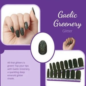 Color Street Nails, Color Street Strips, Press on Nails, Real Polish Strips, Nail Polish Strips, Gaelic Greenery, Christmas Nails