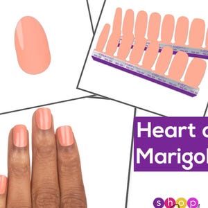 Color Street Nails, Color Street Strips, Press on Nails, Real Polish Strips, Nail Polish Strips, Heart of Marigold
