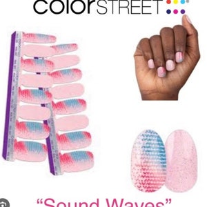Color Street Nails, Color Street Strips, Press on Nails, Real Polish Strips, Nail Polish Strips, Sound Waves
