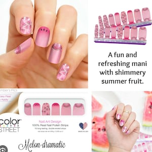 Color Street Nails, Color Street Strips, Press on Nails, Real Polish Strips, Nail Polish Strips, Melon Dramatic, Rare ColorStreet nails