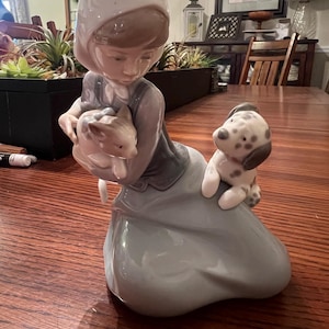 Lladro Cat and Dog - Etsy