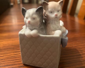 Nao by Lladro- Basket of Kittens - Etsy