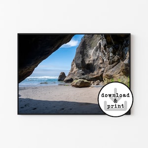 Cannon Beach, Hug Point, Oregon Coast Photography - Instant Digital Download Photography Print - Pacific Northwest Wall Art Prints