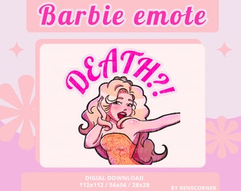 Cute Thought Of Death Barbie Emote - Twitch, Discord, YouTube