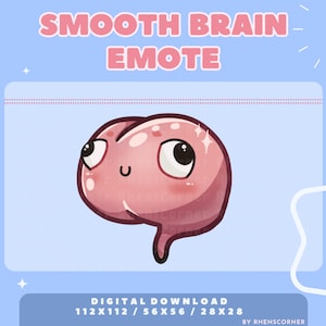 Cute Smooth Brain Emote - Twitch, Discord, YouTube