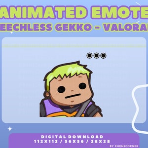 Cute ANIMATED Speechless Valorant Gekko Emote ... - Twitch, Discord, Youtube