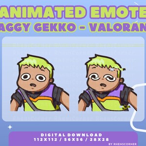 Cute ANIMATED Laggy Valorant Gekko Emote - Twitch, Discord, Youtube