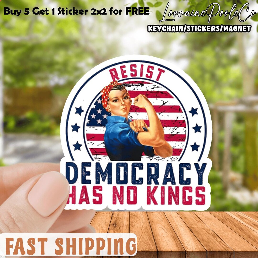 Direct Democracy Sticker Resist Democracy Has No Kings Sticker, Patriotic Political Protest ...
