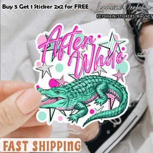Pegatina Preppy “Later Gator After While Crocodile” – Calcomanía con frase retro adorable, pegatina de vinilo con cita divertida y estética