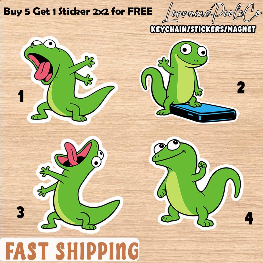 Tom the Lizard Sticker, Lizard Lizard Lizard Stickers, Funny Cartoon ...