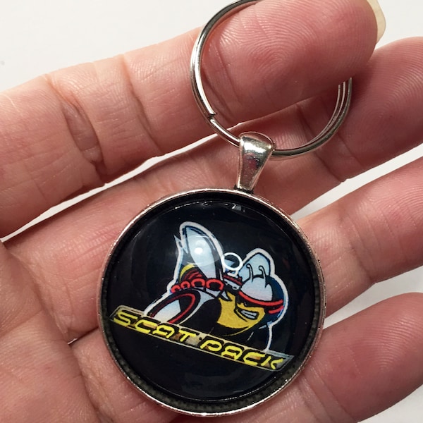 Dodge Scat Pack Logo Emblem Badge Ornament 1.2" Diameter Keychain