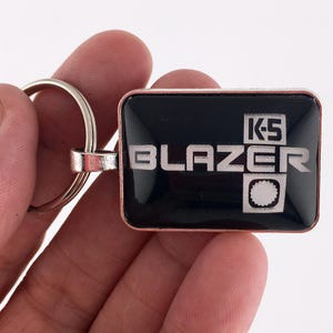 Vintage Chevy K5 Blazer Chrome Fender Emblem 1" x 1.25" Keychain
