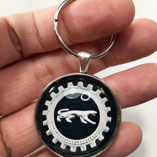 1960's  Mercury Cougar Chrome Door Emblem Hood Badge Logo 1.2" Diameter Keychain