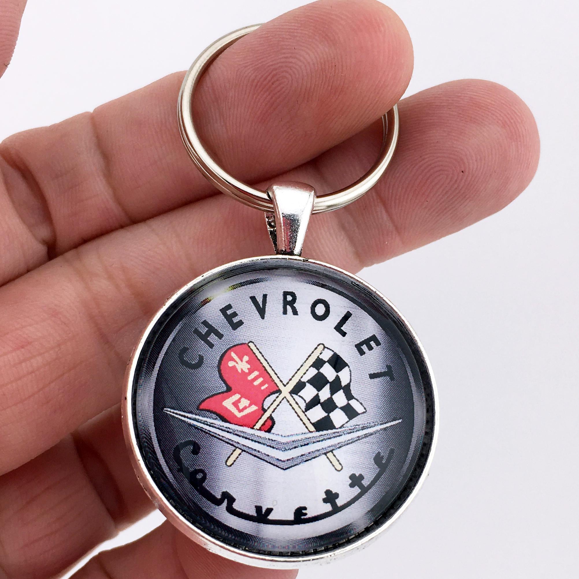 Vintage Chevrolet Corvette C1 1950's Emblem 1.2" Diameter Keychain