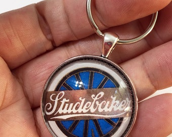 Antique 1920's Studebaker Grille Radiator Emblem Logo Vintage Automobile 1.2" Diameter Keychain