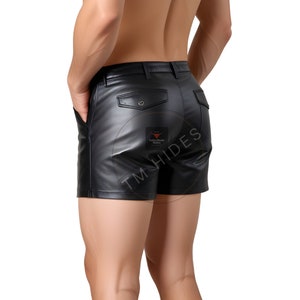 Custom Made Black Leather Shorts: Genuine Sheepskin Summer Wear