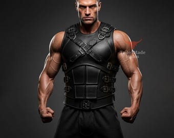 Handcrafted Leather Armor Men: Gothic Cosplay Costume