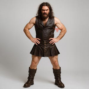 Genuine Brown Leather Kilt Latest Design Cosplay Costume Kilt -  Handmade Kilt