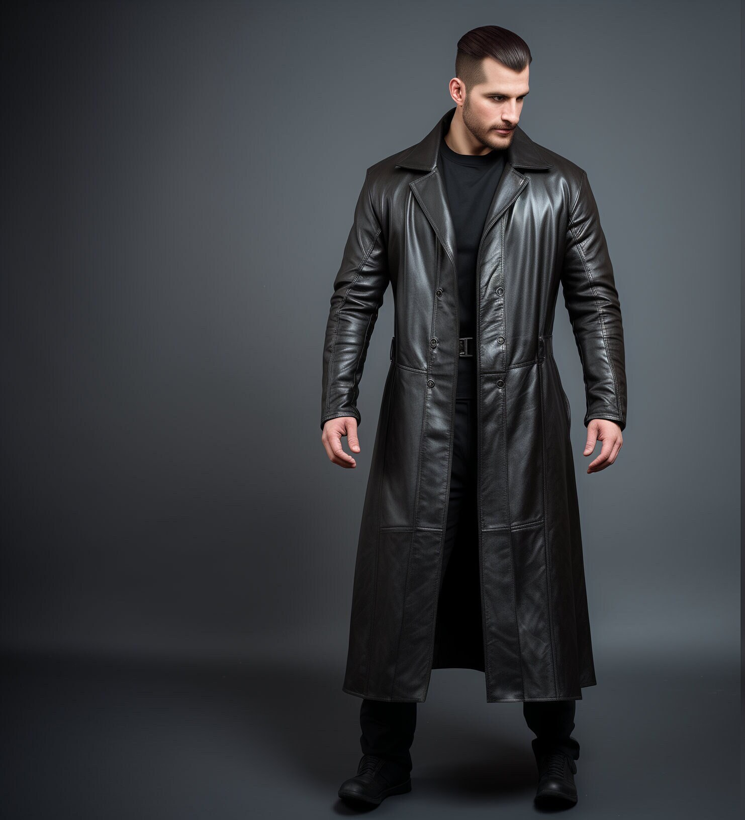 Handmade Genuine Cow Leather Coat: Custom Fit Winter Overcoat - Etsy