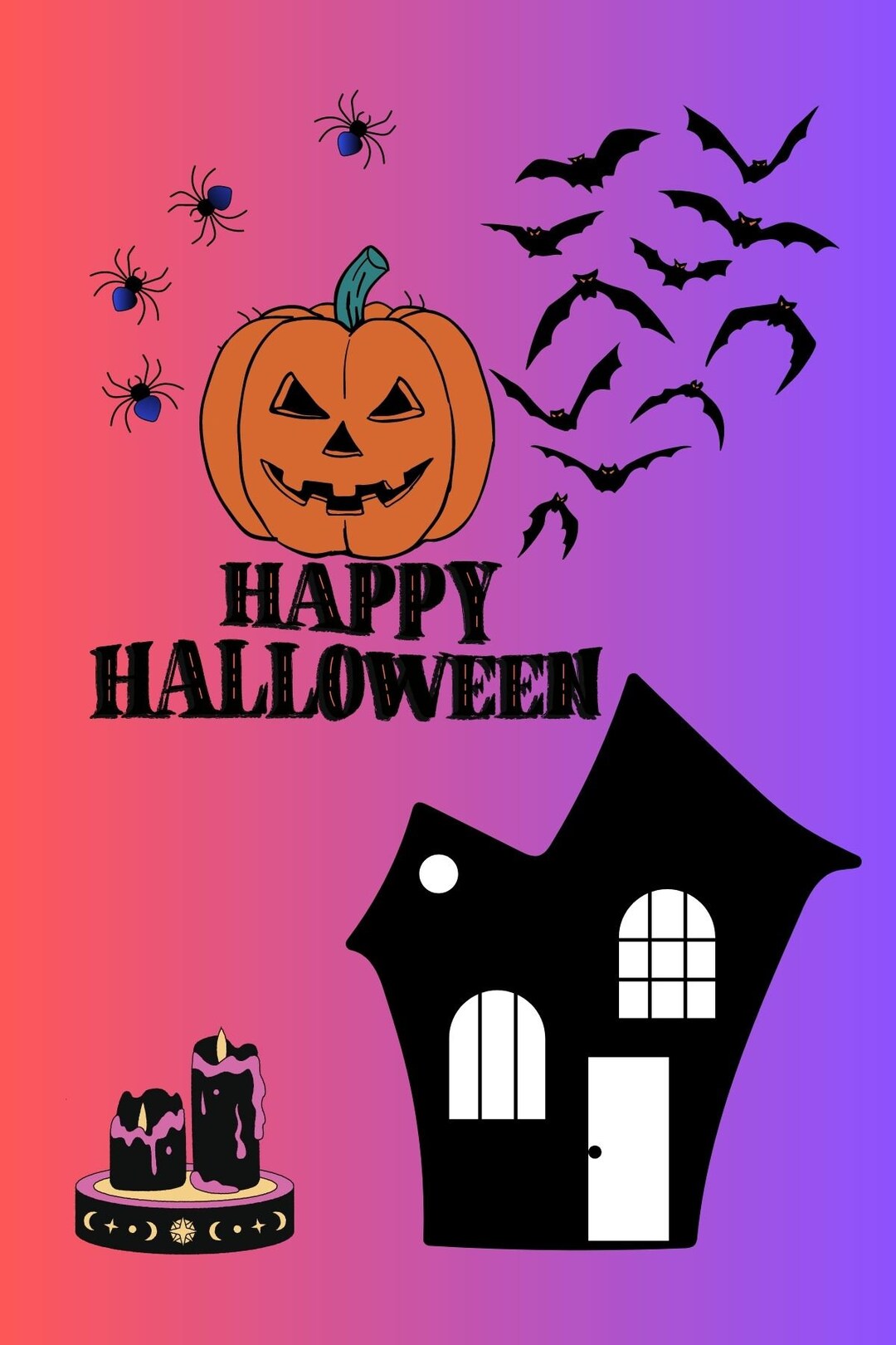 Happy Halloween Card / Printable Pumpkin Card / Spooky Trick Etsy