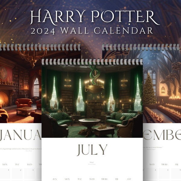 2024 Wizard School HP Potter Wall Calendar Printable [Digital Download]