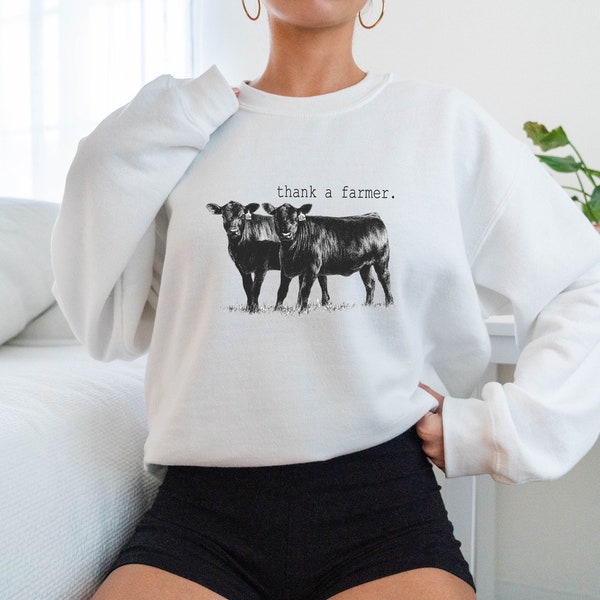 Thank a Farmer Western Crewneck Sweatshirt, Beef Farmer Crewnecks, Western Crewnecks, Western Sweatshirts, Gifts for Her