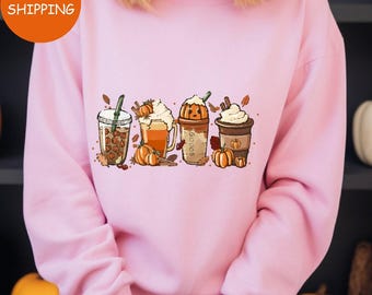 Pumpkin Spice Hoodie, Thanksgiving Sweatshirt, Turkey Top, Cute Fall Sweater, Hello Autumn Tops, Thanksgiving Gif